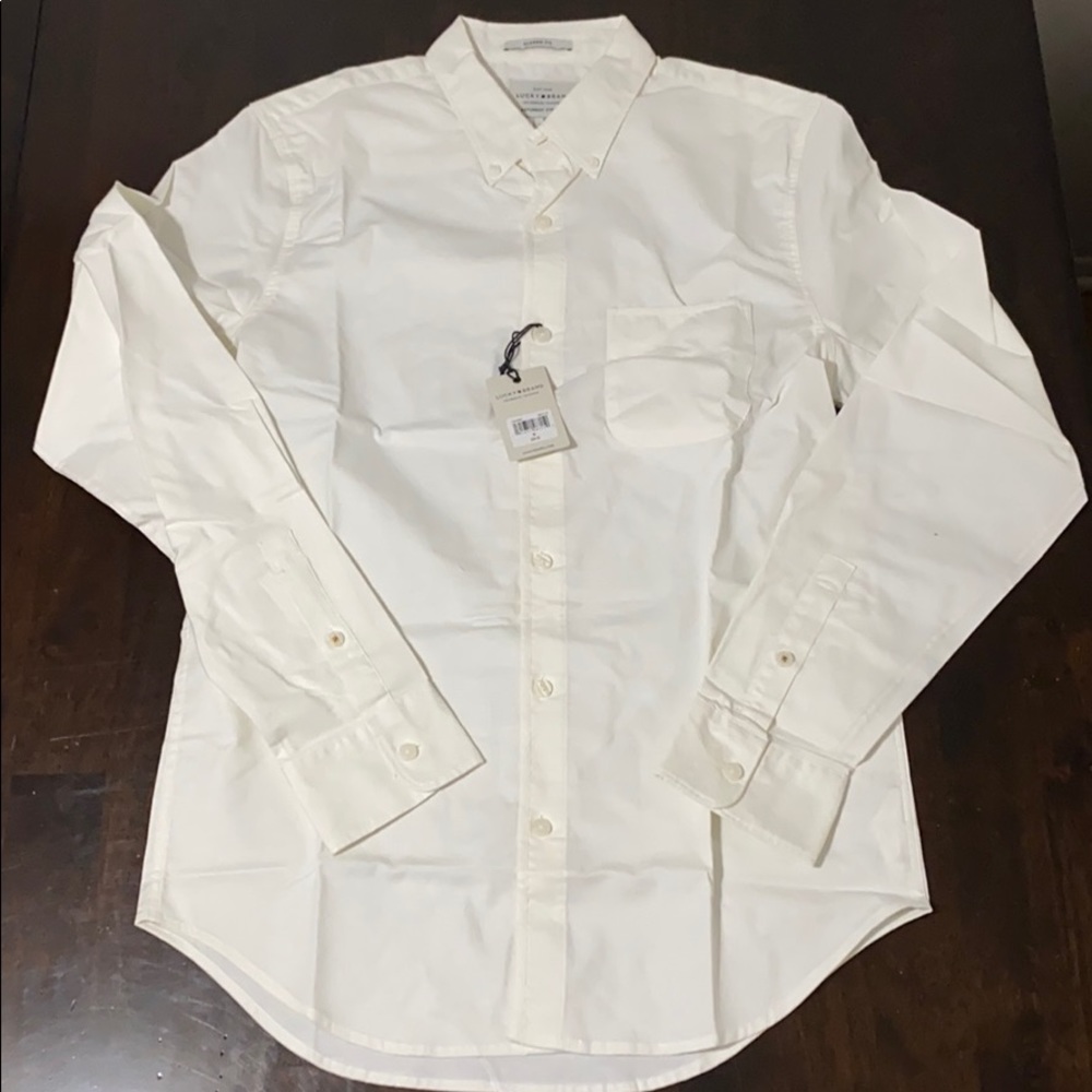 NEW! Lucky Men’s Saturday-Stretch White Shirt